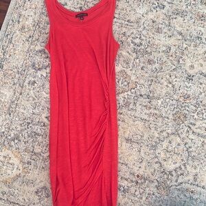 Material Girl Red Sleeveless Midi Dress with Side Ruching